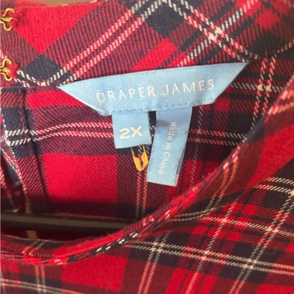 Draper James Red Plaid Blouse - Picture 2 of 5